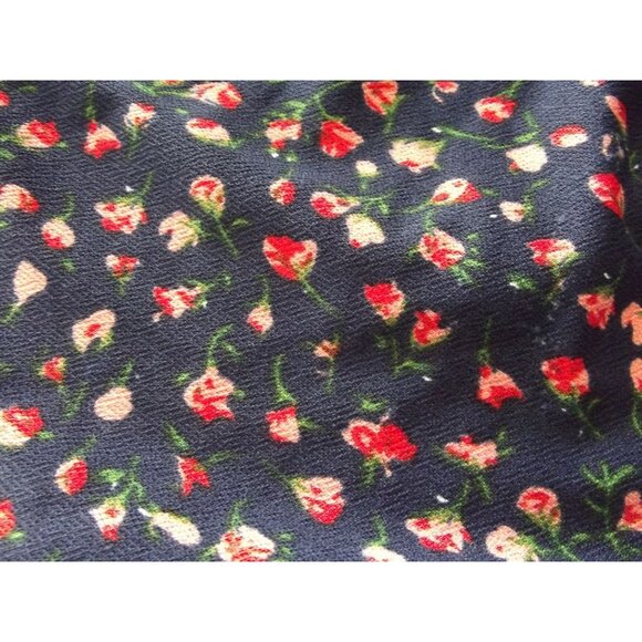 Max Studio Sz Small Navy Blue Pink Rosebud Floral Print Sleeveless Tiered Dress - Picture 5 of 12